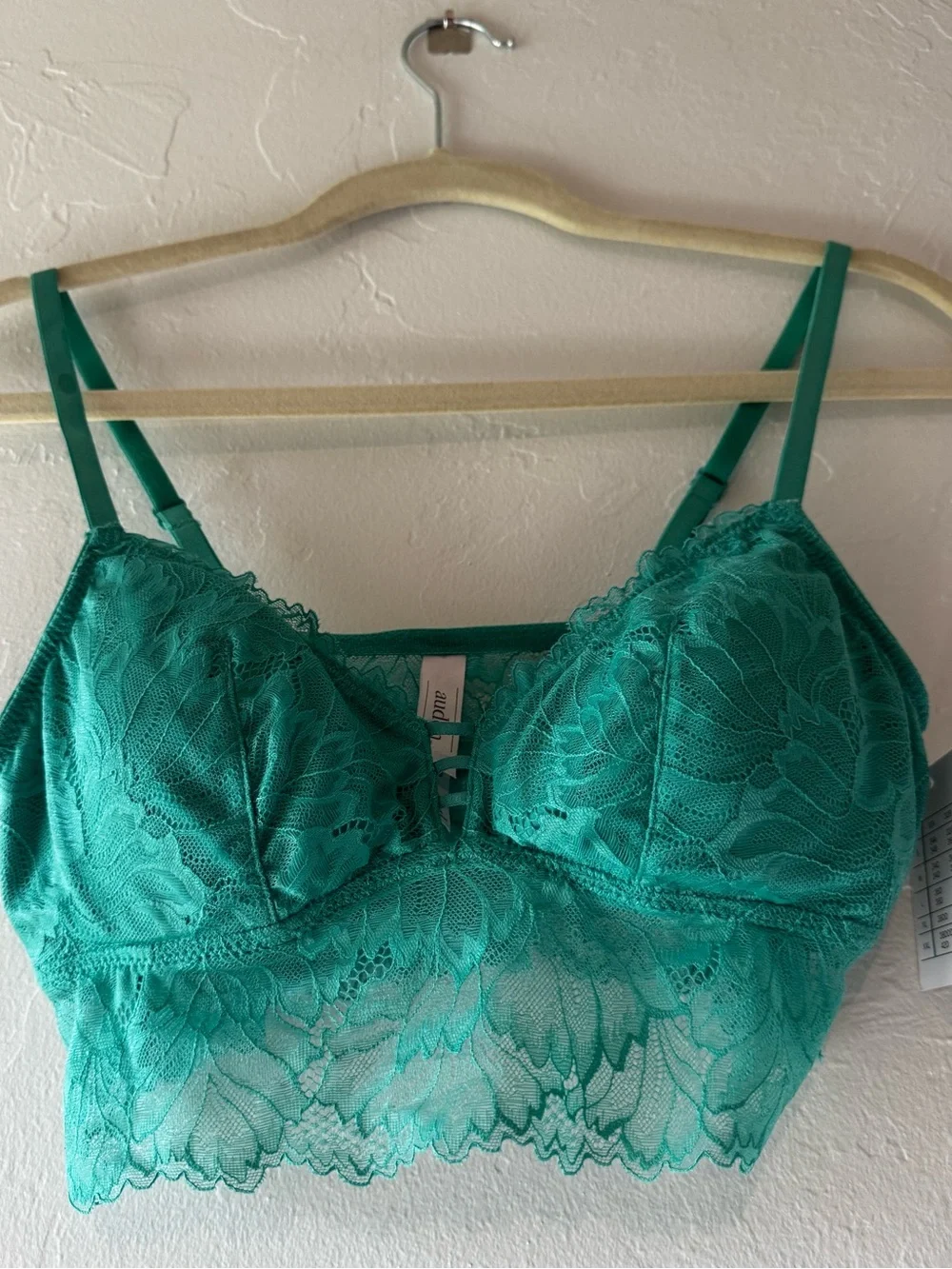 NWT Auden Teal Lace Bralette Crop Top Size Small Adjustable Straps Boho